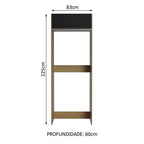 Mueble para Refrigerador 1 Puerta Marrón/Negro Glamy Madesa