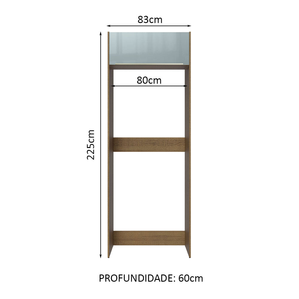 Mueble de Cocina para Refrigerador 1 Puerta Abatible Lux Marrón/Gris