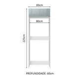 Mueble de Cocina para Refrigerador 1 Puerta Abatible Lux Blanco/Gris