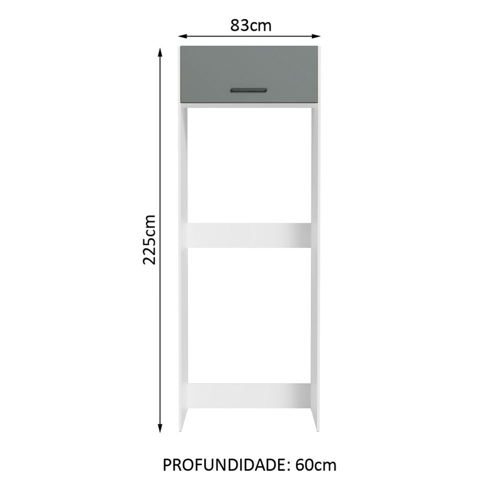 Mueble para Refrigerador 1 Puerta Blanco/Gris Agata Madesa