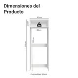 Mueble para Refrigerador 1 Puerta Basculanete Blanco/Gris Vik Madesa