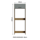 Mueble de Cocina para Refrigerador 1 Puerta Abatible Agata Marrón/Gris