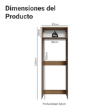 Mueble para Refrigerador 1 Puerta Basculanete Marrón/Gris Vik Madesa