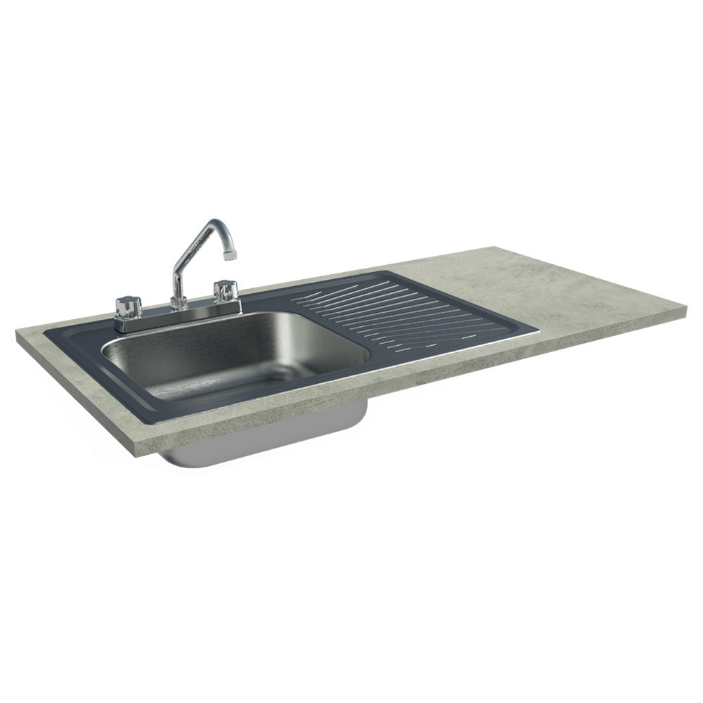Kit Encimera para Gabinete Bajo y Fregadero 120 cm Gris Madesa