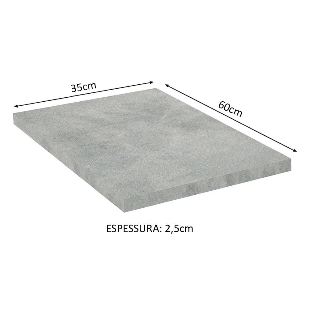 Encimera para Gabinete Bajo 60 x 35 cm Gris Glamy, Lux y Stella Madesa