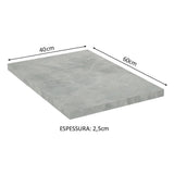 Encimera para Gabinete Bajo 40 x 60 cm Glamy y Lux Gris