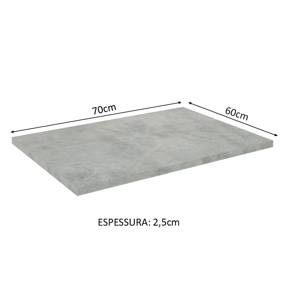 Encimera para Mueble de Cocina 70 x 60 cm Lux, Glamy y Stella Gris