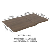 Encimera para Mueble de Esquina de 64 x 102 cm para Cocinas Glamy, Lux y Stella Marrón