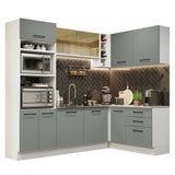 Cocina Integral Esquinera 399cm Blanco/Gris Agata 01
