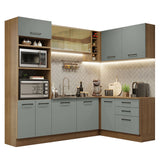 Cocina Integral Esquinera 399cm Marrón/Gris Agata 01