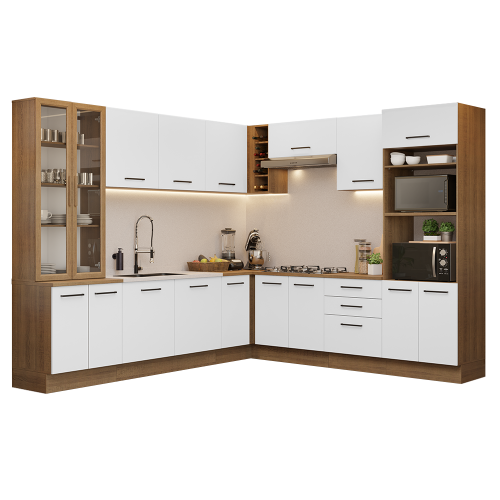 Cocina Integral 549cm Marrón/Blanco Agata 01