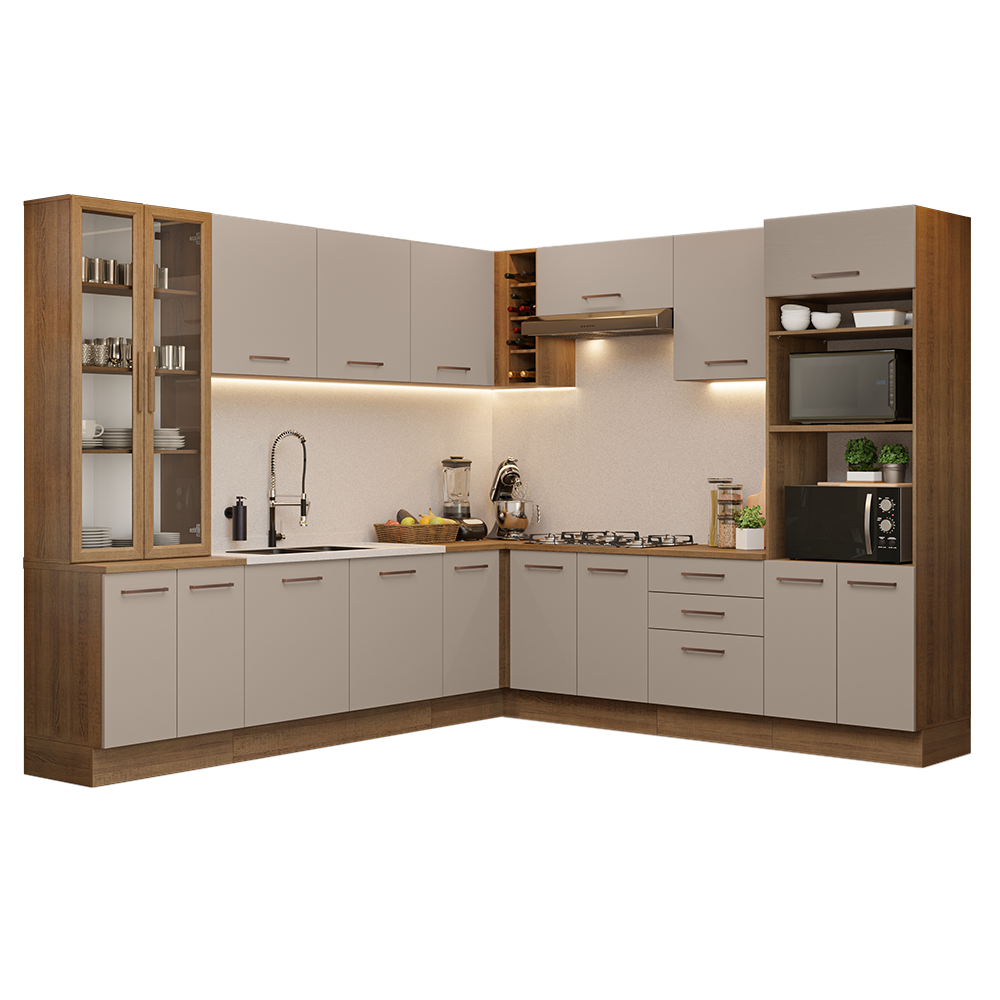 Cocina Integral 549cm Marrón/Crema Agata 01