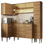 Cocina Integral Esquinera 261cm Marrón Emilly River 03