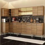 Cocina Integral Esquinera 357cm Marrón Emilly Mega 03