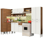 Cocina Integral Esquinera 385cm Marrón/Branco Emilly Love 01