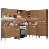 Cocina Integral Esquinera 417cm Marrón Emilly Ice 01