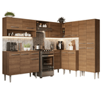 Cocina Integral Esquinera 417cm Marrón Emilly 02