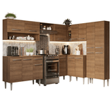 Cocina Integral Esquinera 417cm Marrón Emilly 02