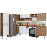Cocina Integral Esquinera 481cm Marrón/Blanco Emilly Moon 01