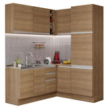 Cocina Integral Esquinera 329cm Marrón Glamy 01