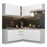 Cocina Integral Esquinera 349cm Blanco Glamy 03