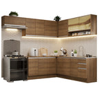 Cocina Integral Esquinera 469cm Marrón Glamy 01