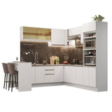 Cocina Integral Esquinera 504 cm Blanco Glamy 01