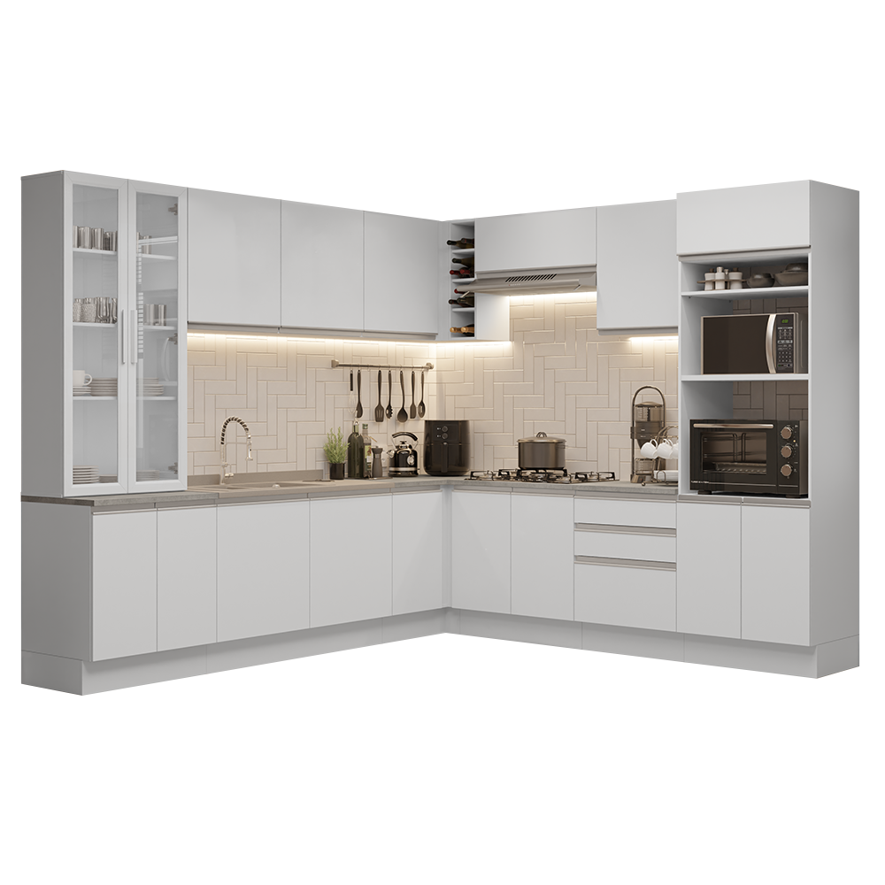 Cocina Integral 549cm Blanco Glamy 01