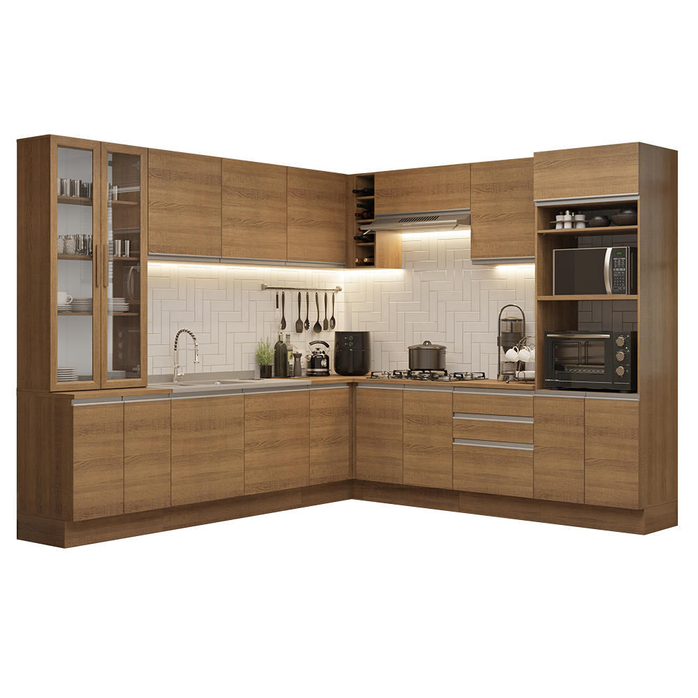 Cocina Integral 549cm Marrón Glamy 01