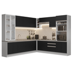 Cocina Integral 549cm Blanco/MNegro Glamy 01