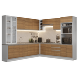 Cocina Integral 549cm Blanco/Marrón Glamy 01