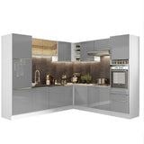 Cocina Integral Esquinera 546 cm Lux Blanco/Gris 03