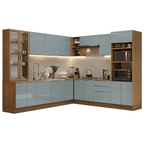 Cocina Integral 566cm Marrón/Gris Lux 01