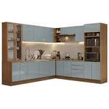 Cocina Integral 566cm Marrón/Gris Lux 01