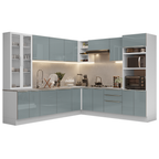 Cocina Integral 566cm Blanco/Gris Lux 01