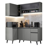 Cocina Integrale Esquinera 265 cm Gris Nice Madesa 02