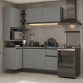 Cocina Compacta Esquinera Flotante 265 cm Gris Nice Madesa