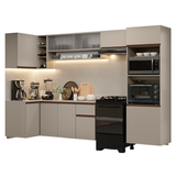 Cocina Integrale Esquinera Suspendida 385 cm Crema Nice Madesa 01