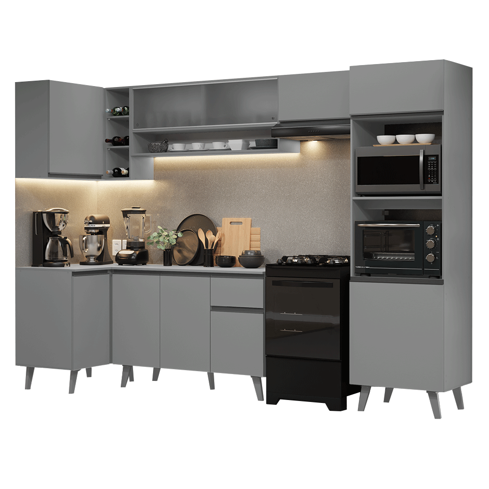 Cocina Integrale Esquinera 385 cm Gris Nice Madesa 03