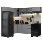 Cocina Integral Esquinera Flotante 405 cm Gris Nice Madesa