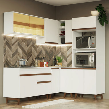 Cocina Integral Esquinera 367cm Blanco Reims 01