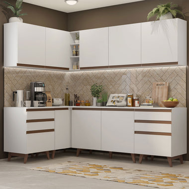 Cocina Integral Esquinera 382cm Reims Blanco 02