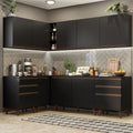 Cocina Integral Esquinera 382cm Reims Negro 02