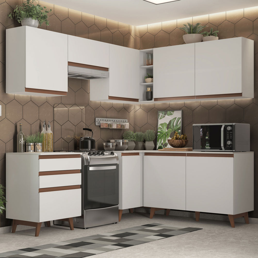 Cocina Integral Esquinera 392cm Reims Blanco 01