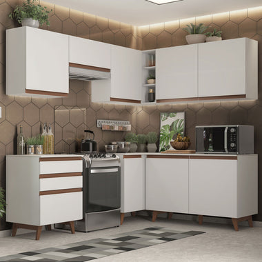Cocina Integral Esquinera 392cm Reims Blanco 01