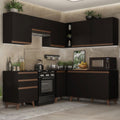 Cocina Integral Esquinera 392cm Reims Negro 01