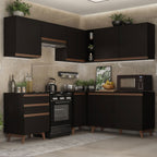 Cocina Integral Esquinera 392cm Reims Negro 01