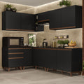Cocina Integral Esquinera 392cm Negro Reims 02
