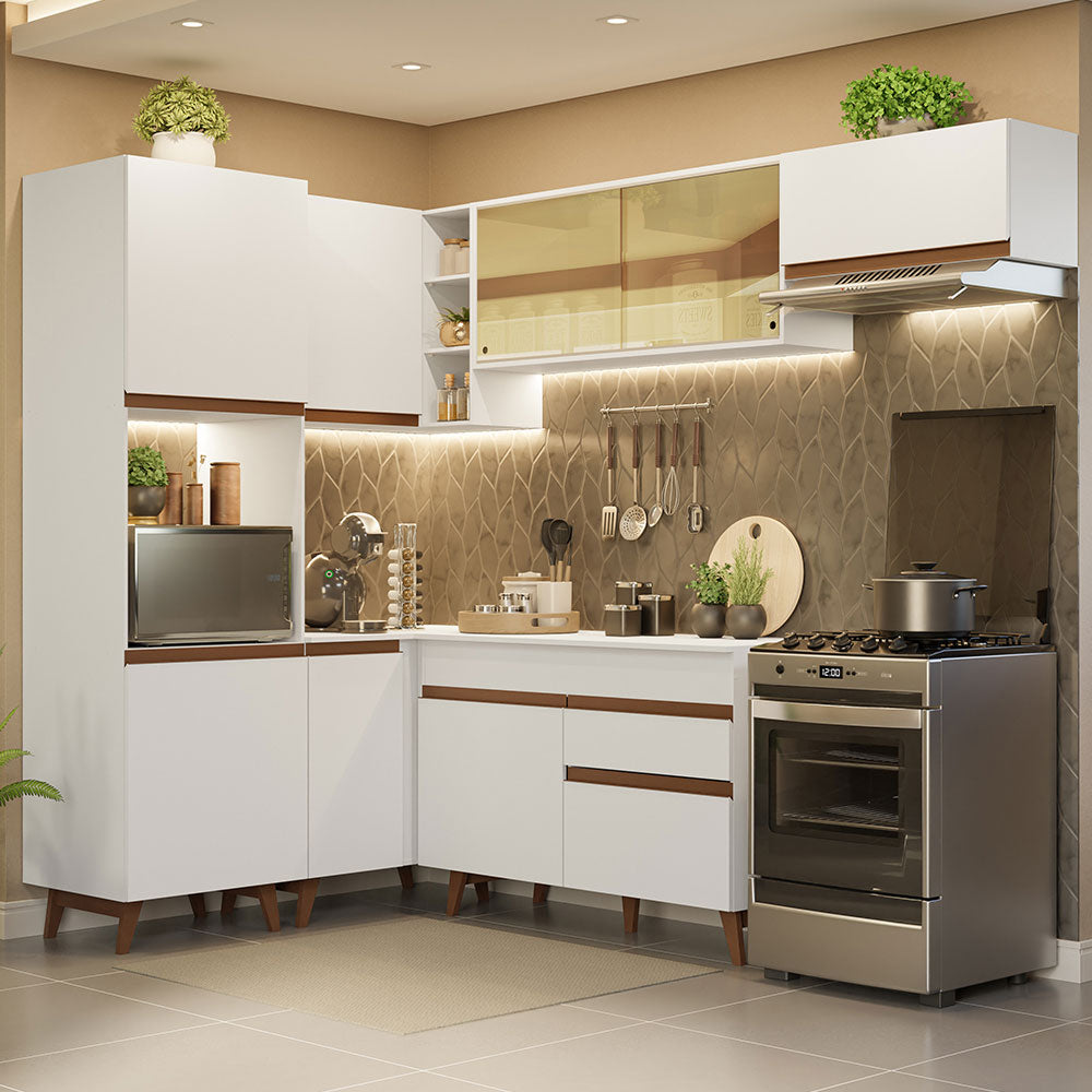 Cocina Integral Esquinera 392cm Blanco Reims Madesa 03