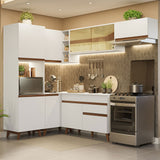 Cocina Integral Esquinera 392cm Blanco Reims Madesa 03
